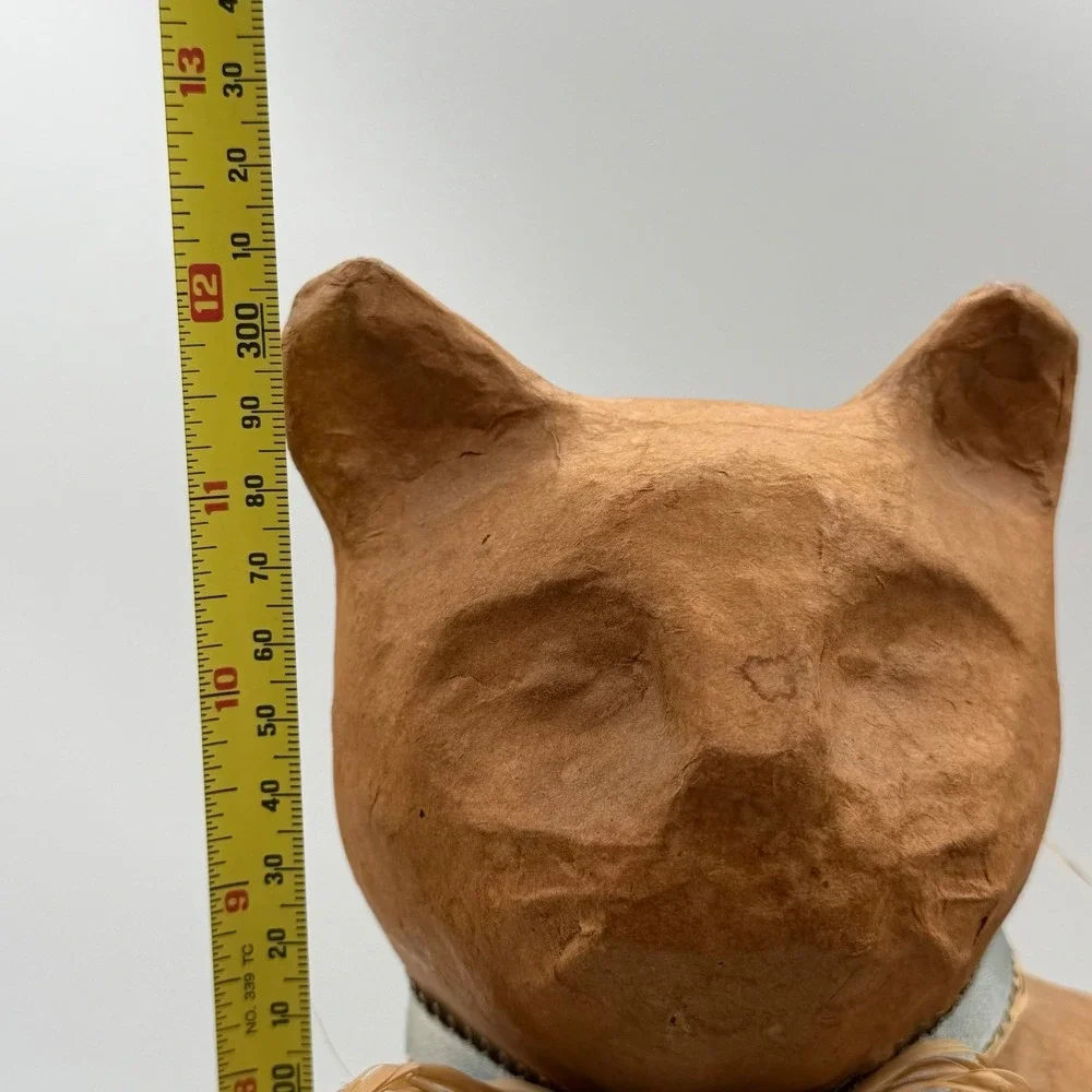 Vintage Papier Mache Cat Figurine Folk Art Primitive Rustic Farmhouse Decor‎ 12